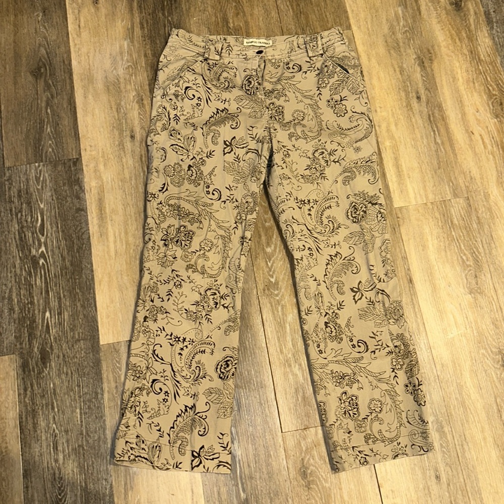 Paisley printed wide leg pants size 2